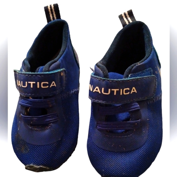 Baby Blue Nautica Velcro Tennis Shoes - Picture 2 of 3